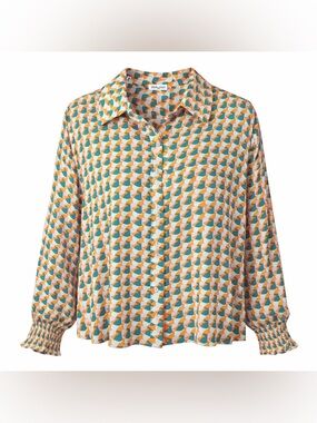 EESome Retro Geometric Blouse‎ Y2K Mod Indie Art Teacher Chic Top
